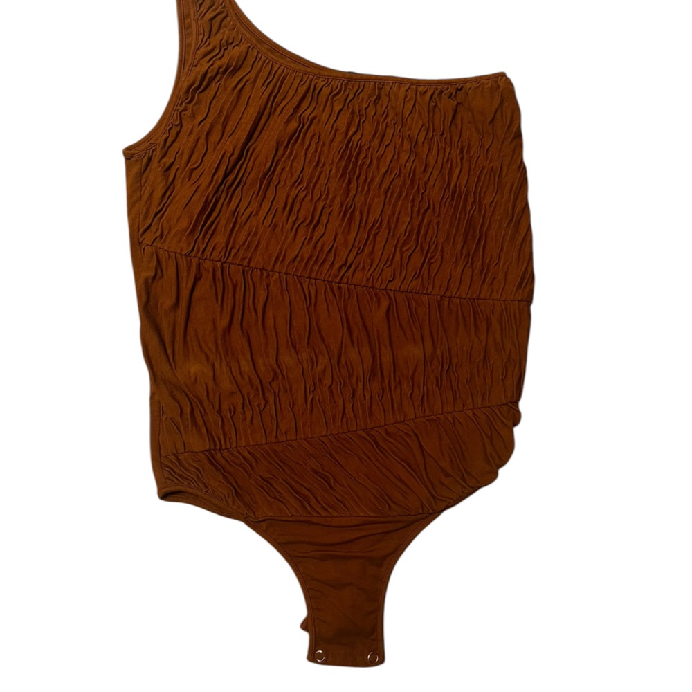 Torn‎ by Ronny Kobo one shoulder stretchy, brown body. Size medium.
